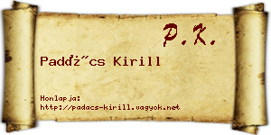 Padács Kirill névjegykártya
